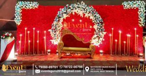 Beautiful Red Combination Wedding Stage Decoration